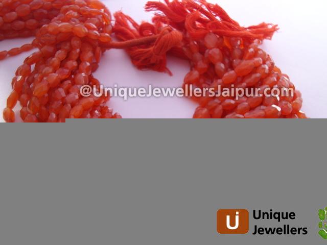 Carnelian Faceted Oval Beads